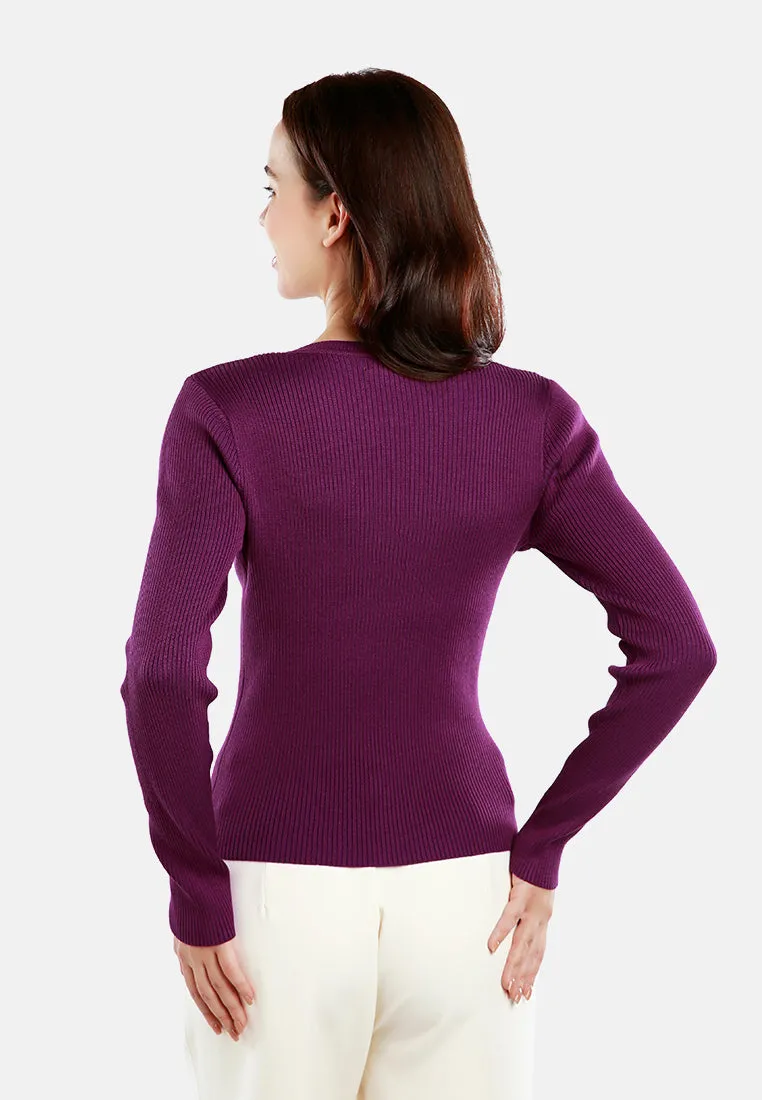 Knitted Pattern Sweater Top