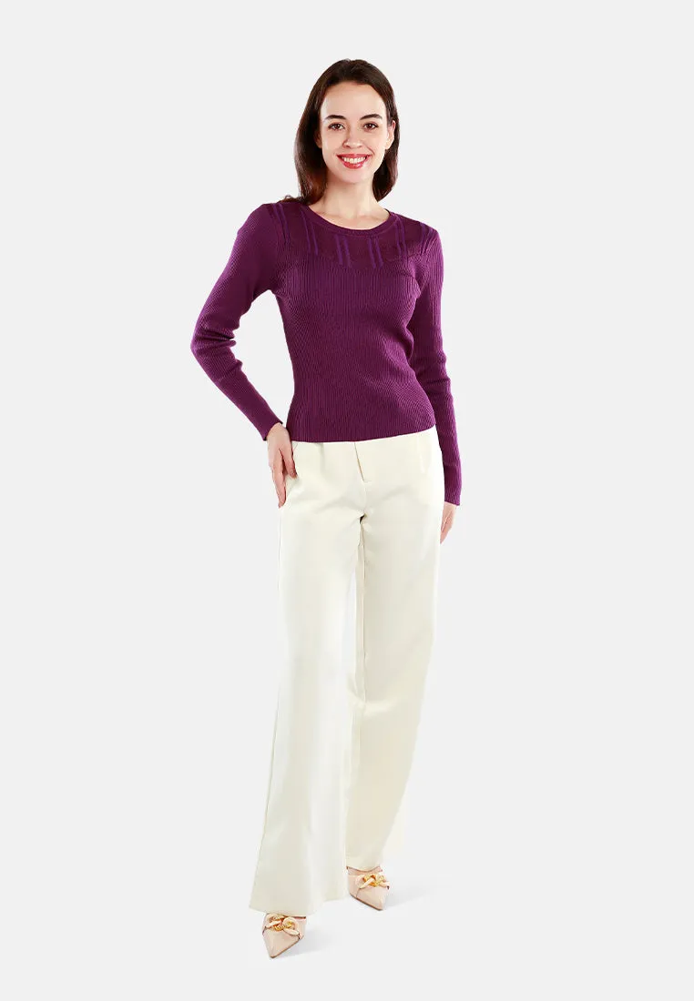 Knitted Pattern Sweater Top