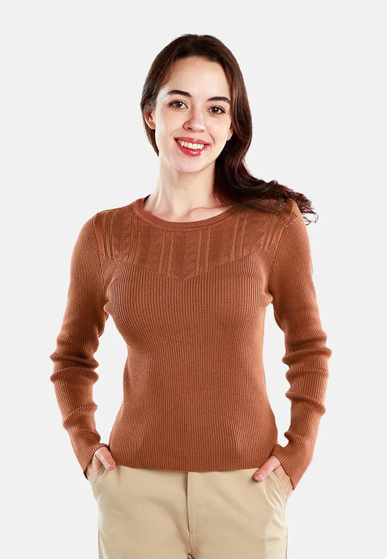 Knitted Pattern Sweater Top