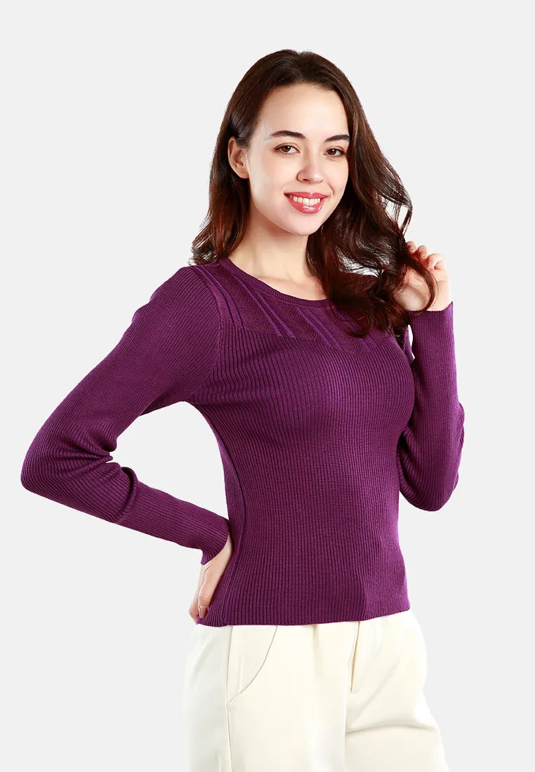 Knitted Pattern Sweater Top