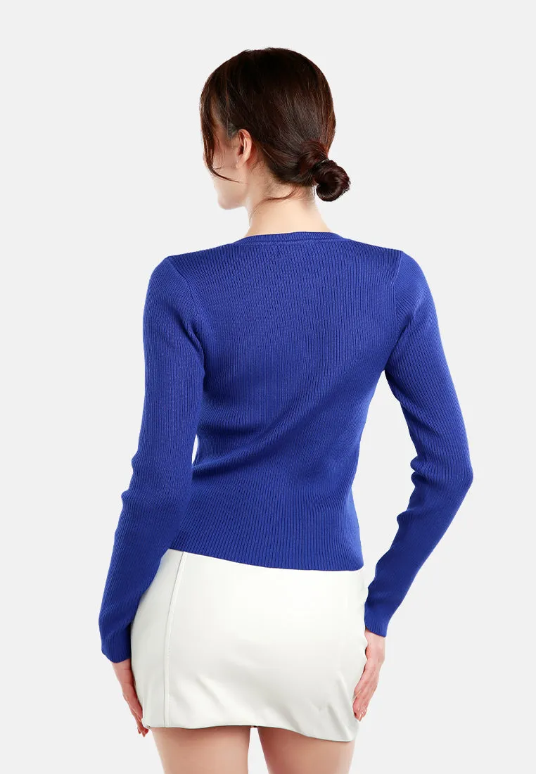 Knitted Pattern Sweater Top