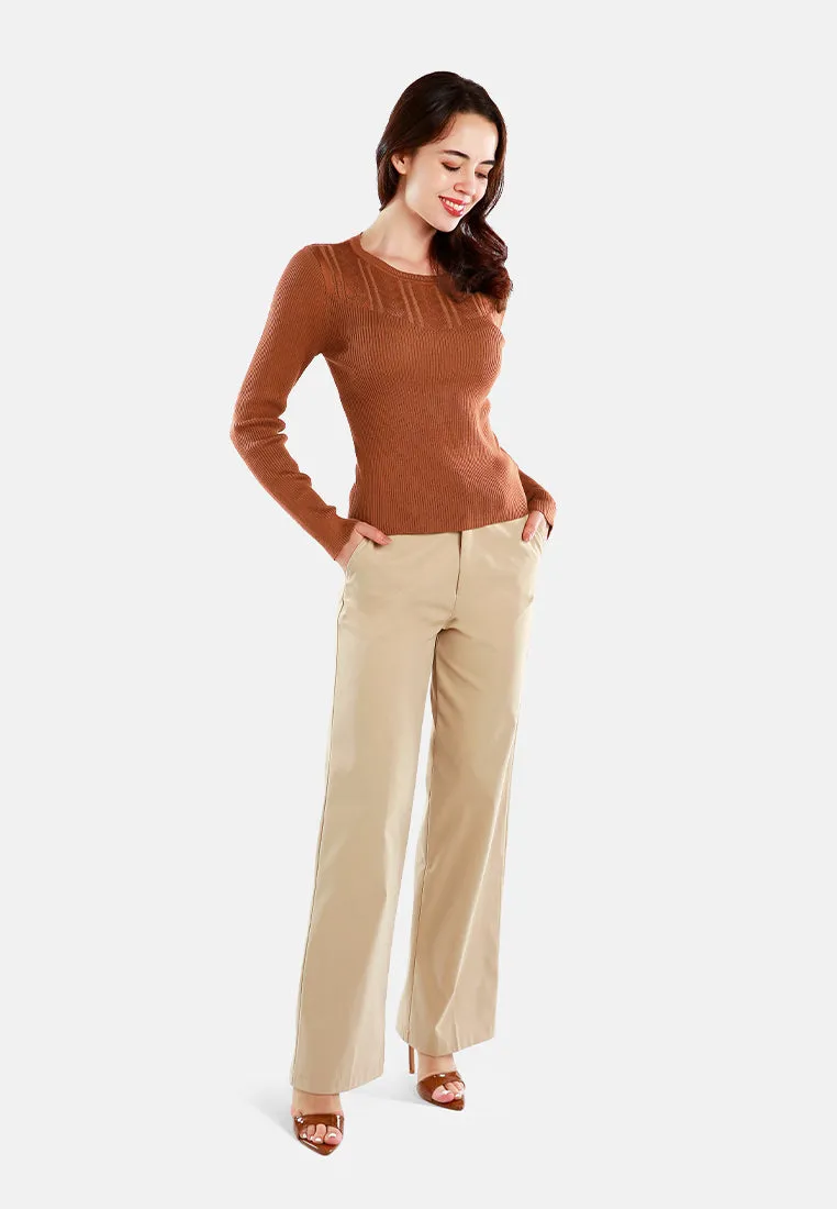 Knitted Pattern Sweater Top