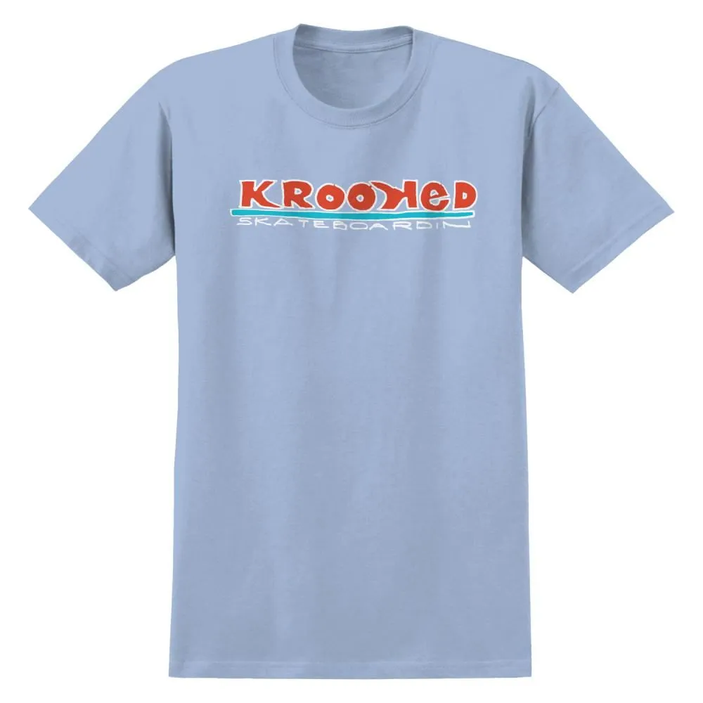 Krooked T-Shirt Skateboardin - Light Blue / Red / White / Blue