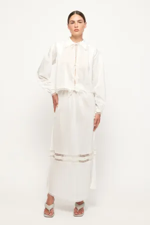 Lace Trim Blouse | Lace Trim Midi Skirt