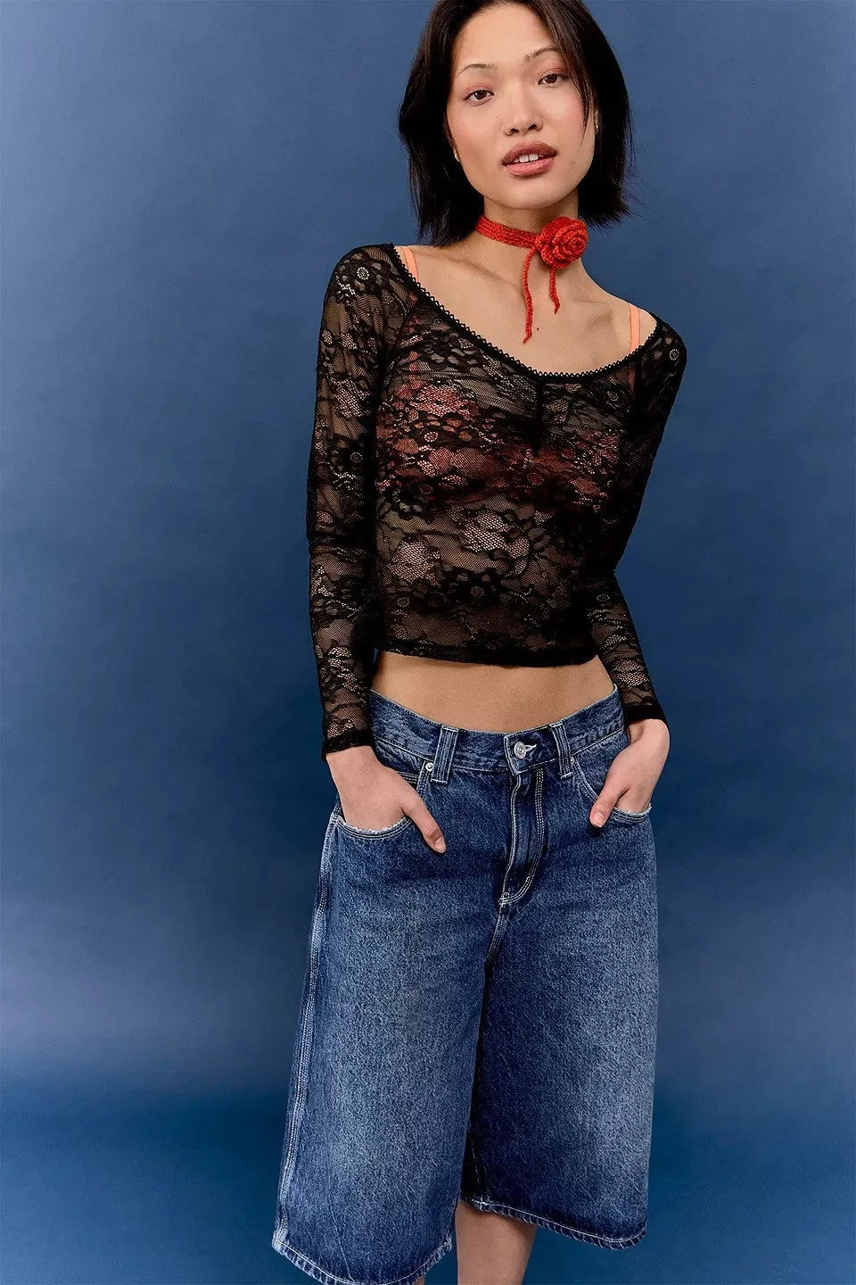 Lace V-Neck Women's Top