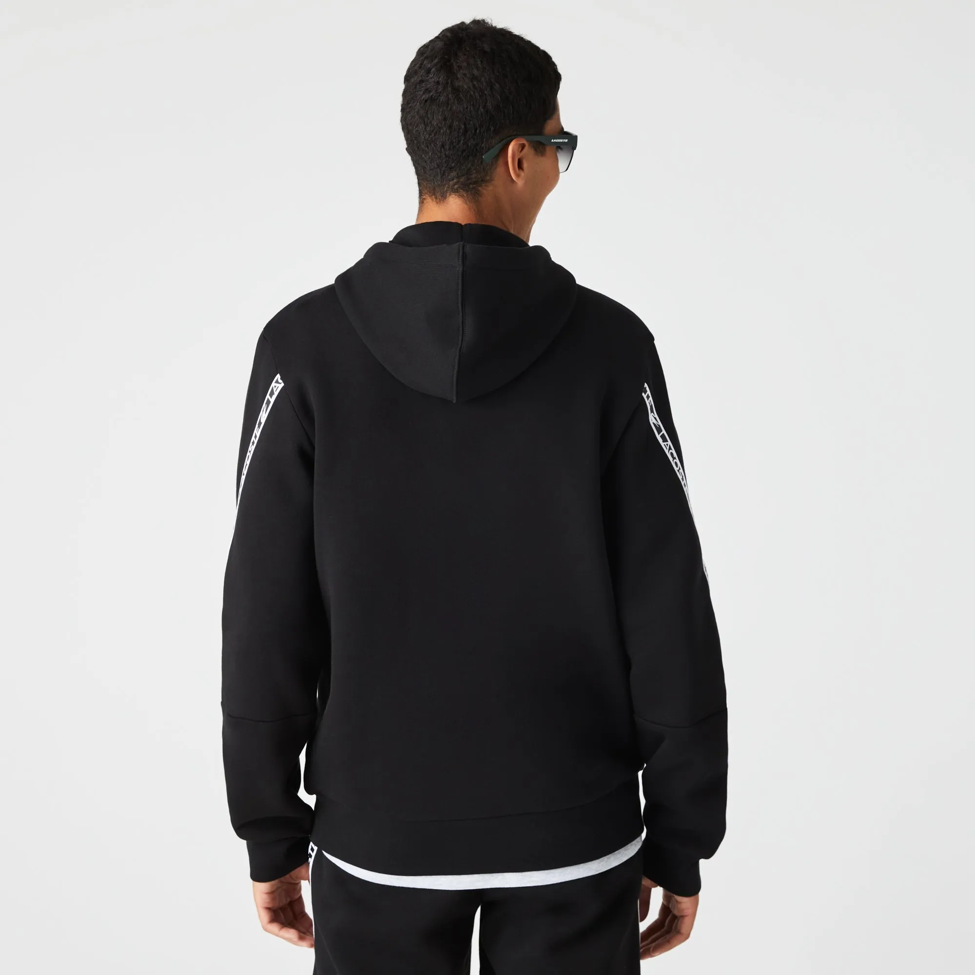 Lacoste SH2485 Printed Bands Tape Hoodie 031 Black