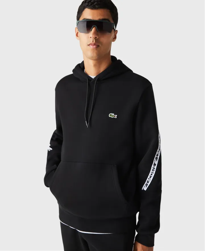 Lacoste SH2485 Printed Bands Tape Hoodie 031 Black