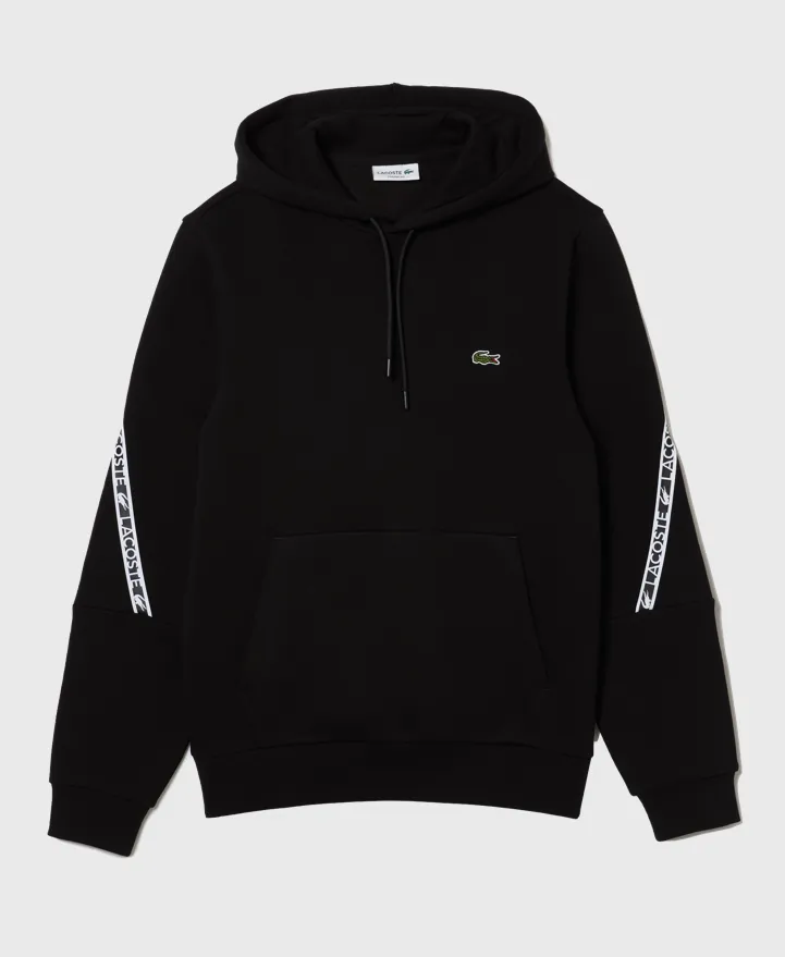 Lacoste SH2485 Printed Bands Tape Hoodie 031 Black