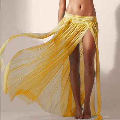 Ladies Summer Sexy Transparent Chiffon Long Skirts Europe Style Women Fashion Beach Skirts XHH04531