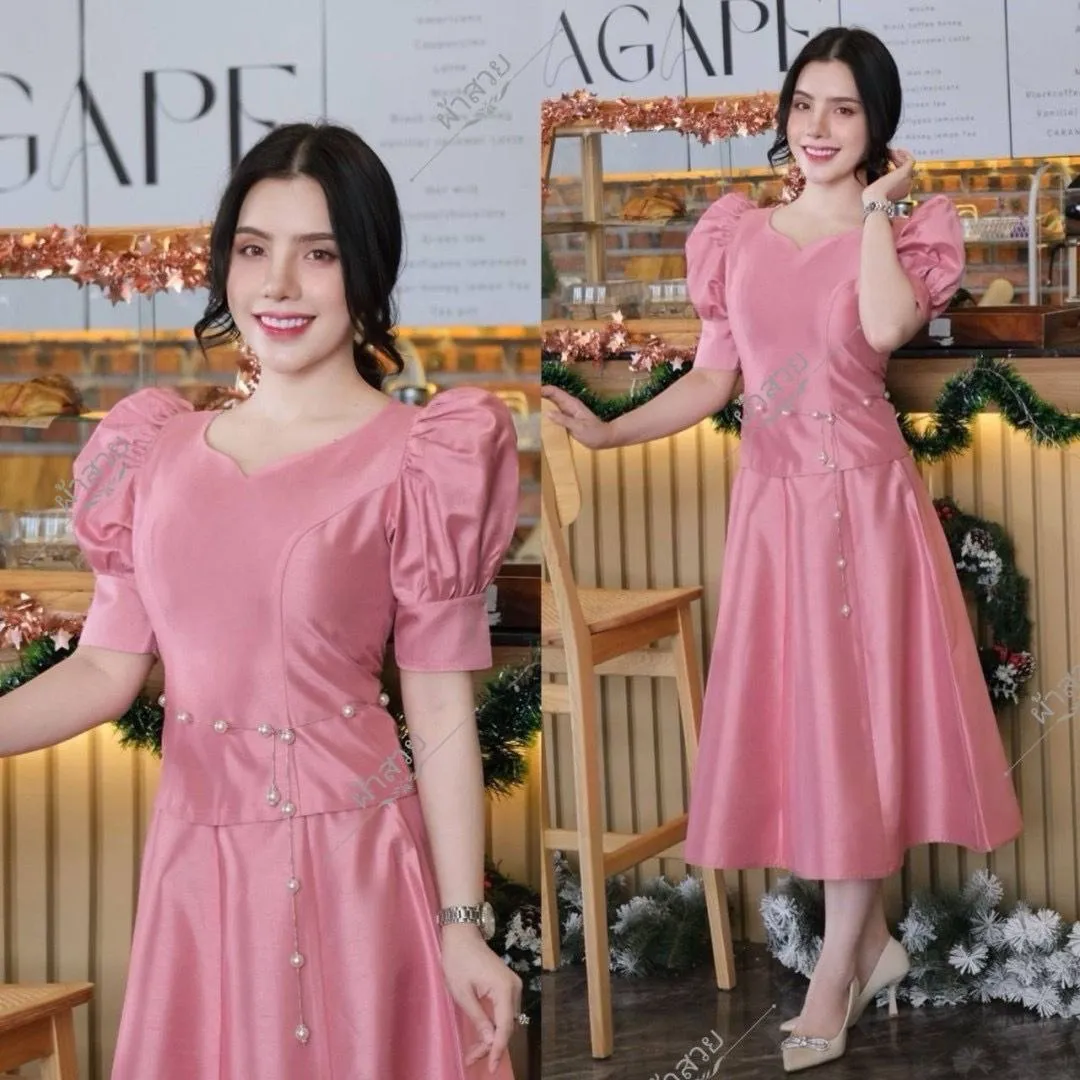 Laos/Thai Traditional Silk Skirt, 6 Colors, Available in 6 Sizes Style #37SK Skirts - Elegant Thai Skirts