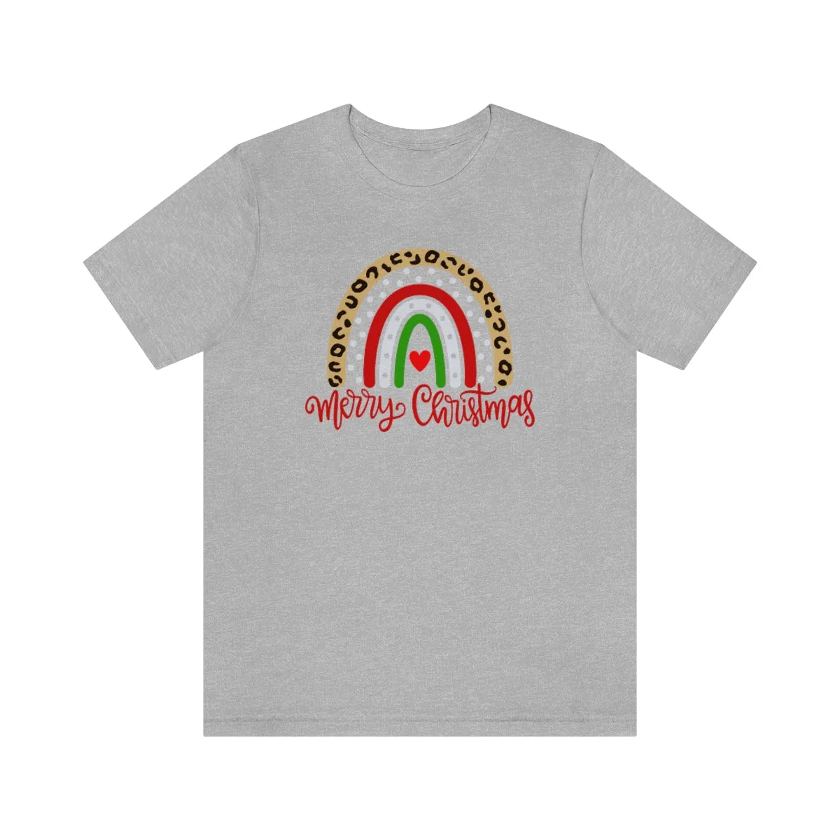 Leopard Rainbow Merry Christmas-Unisex Jersey Short Sleeve Tee