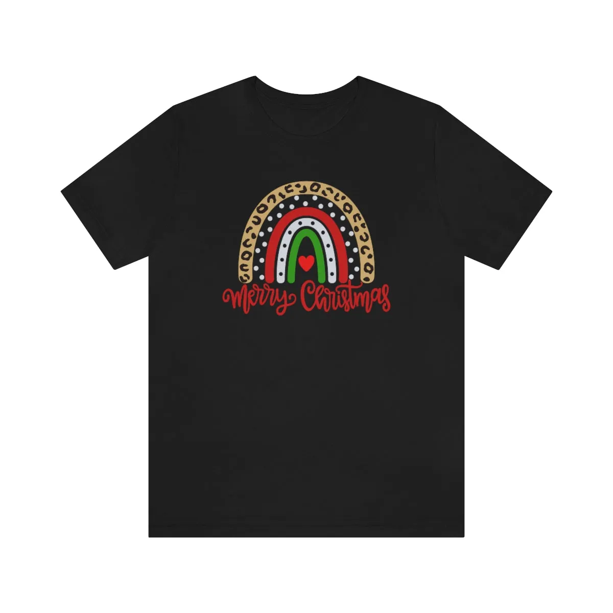 Leopard Rainbow Merry Christmas-Unisex Jersey Short Sleeve Tee