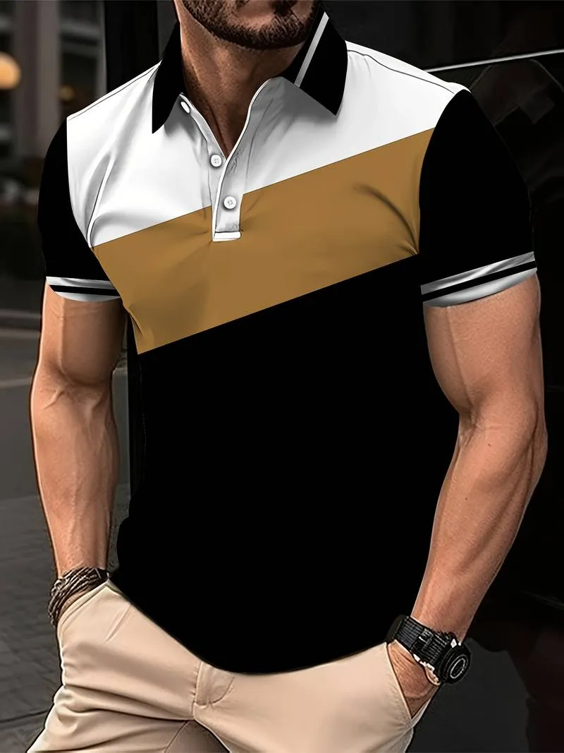 Liam Golf Shirt: Contrast Print Design