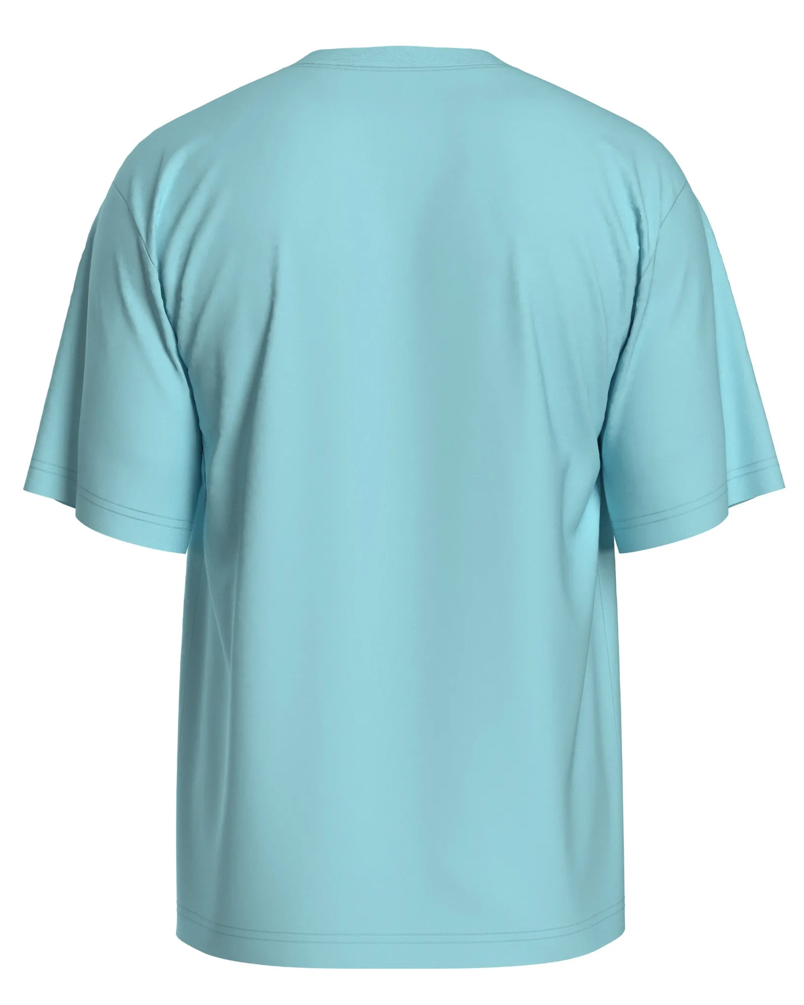 Light Blue Oversized Front Printed Couple T-Shirts