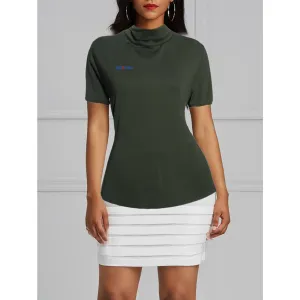 Light Green High Neck Comfy Dress Top By Rapheeze