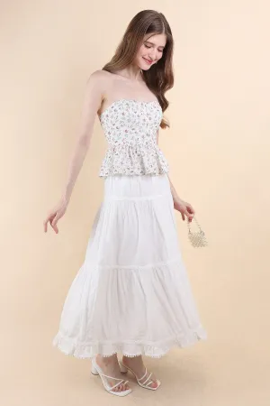 LINDSAY BANDED MAXI SKIRT IN WHITE