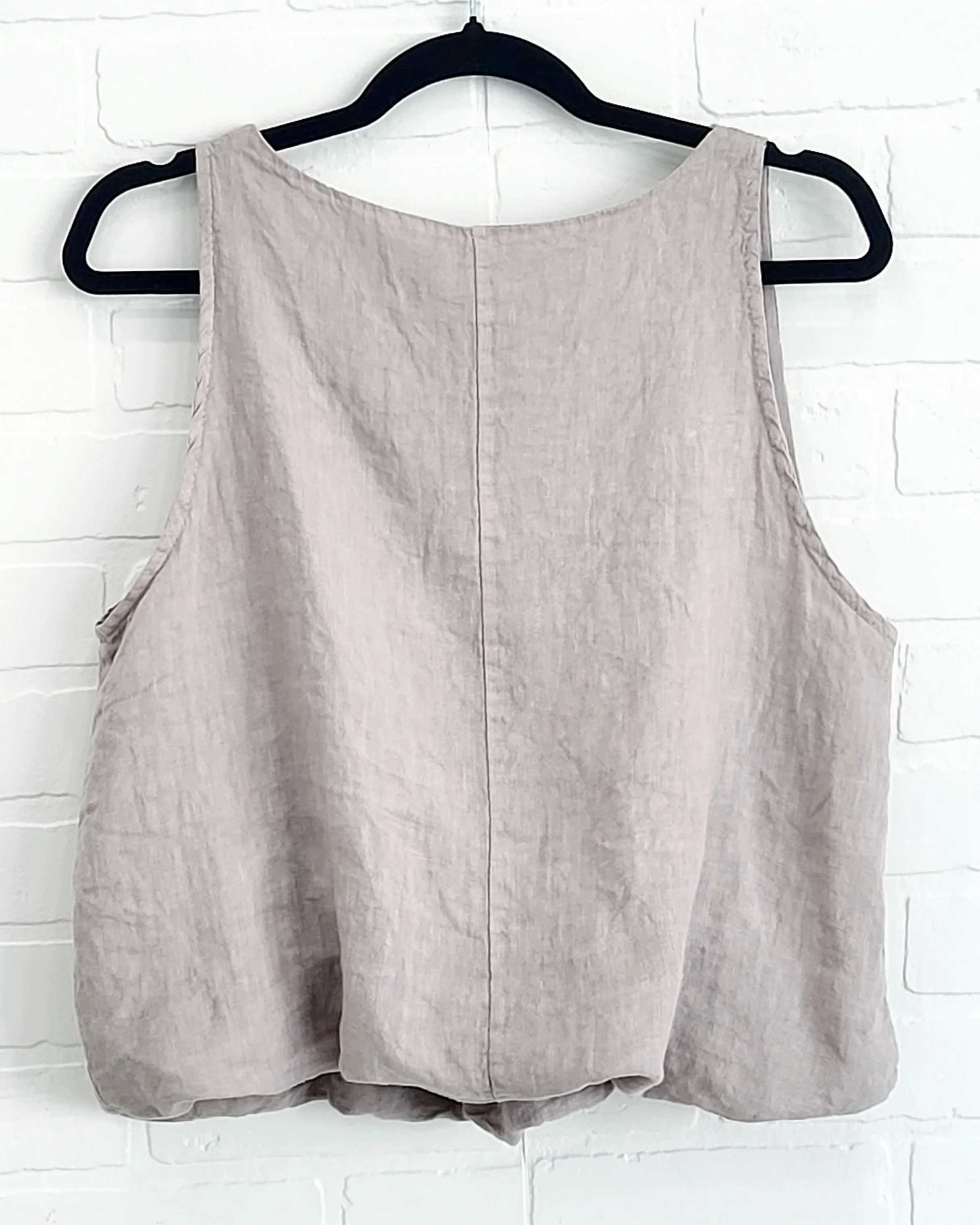 Linen Bubble-Hem  Top