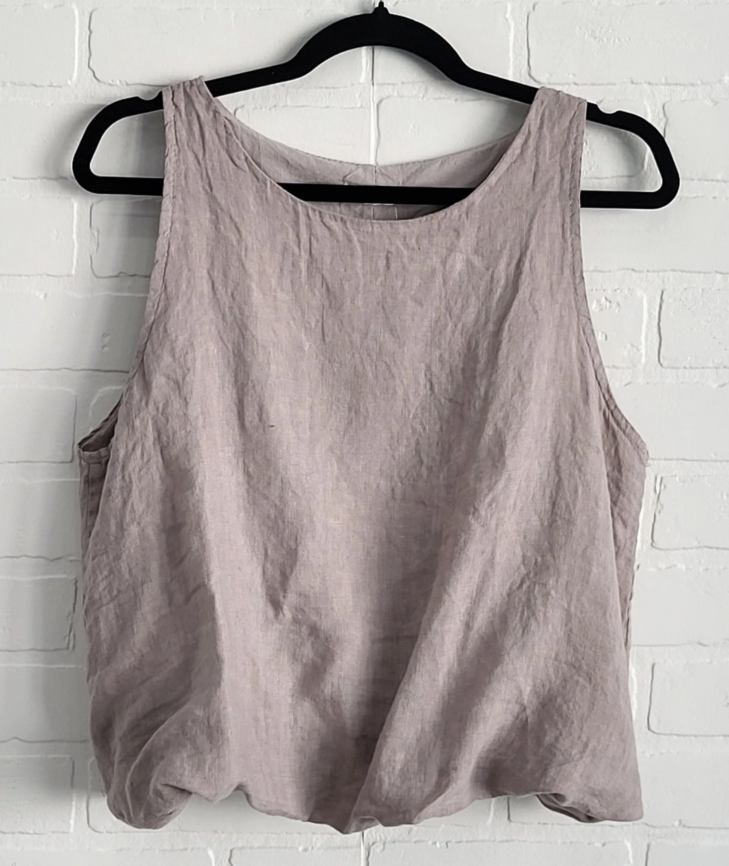 Linen Bubble-Hem  Top