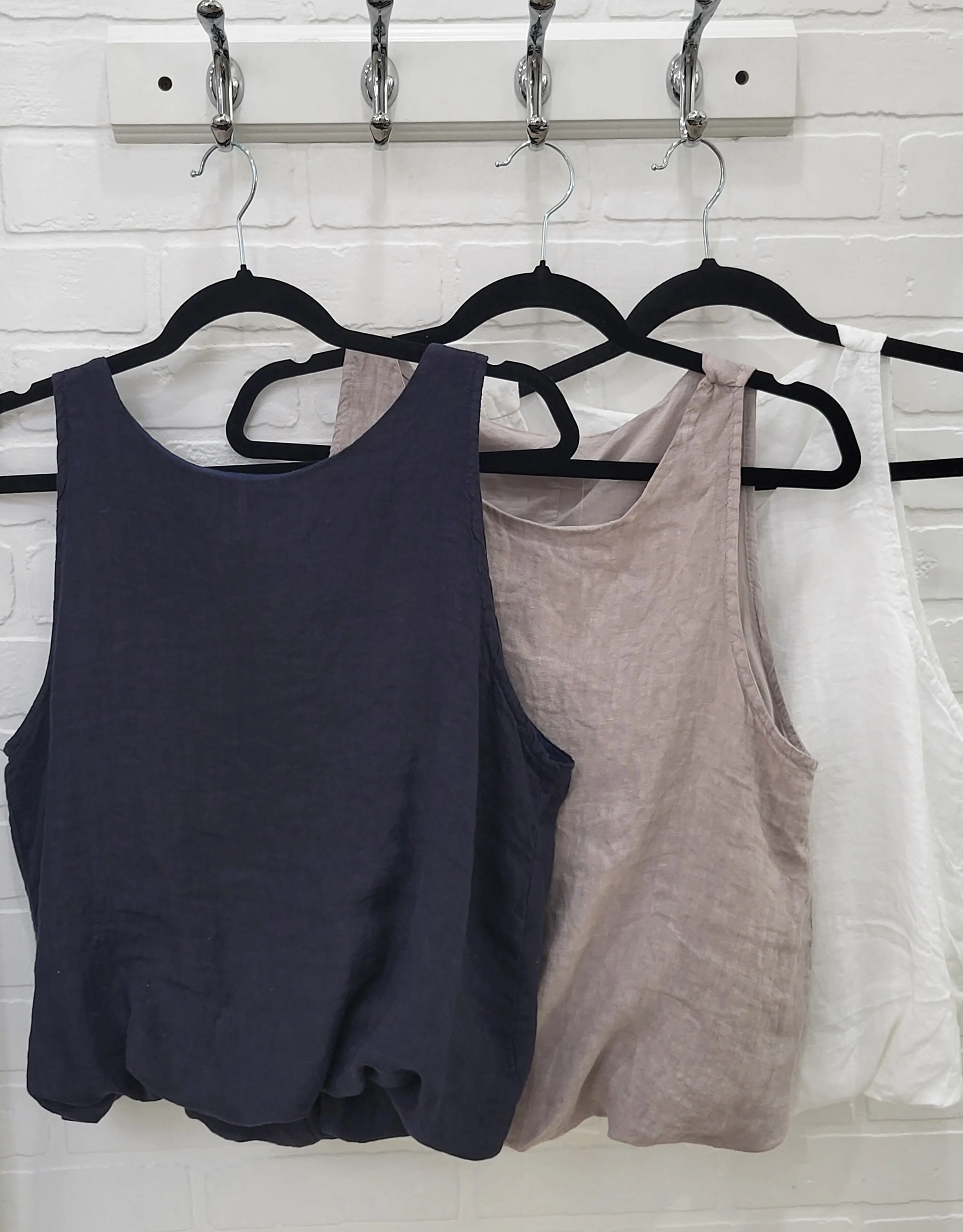 Linen Bubble-Hem  Top