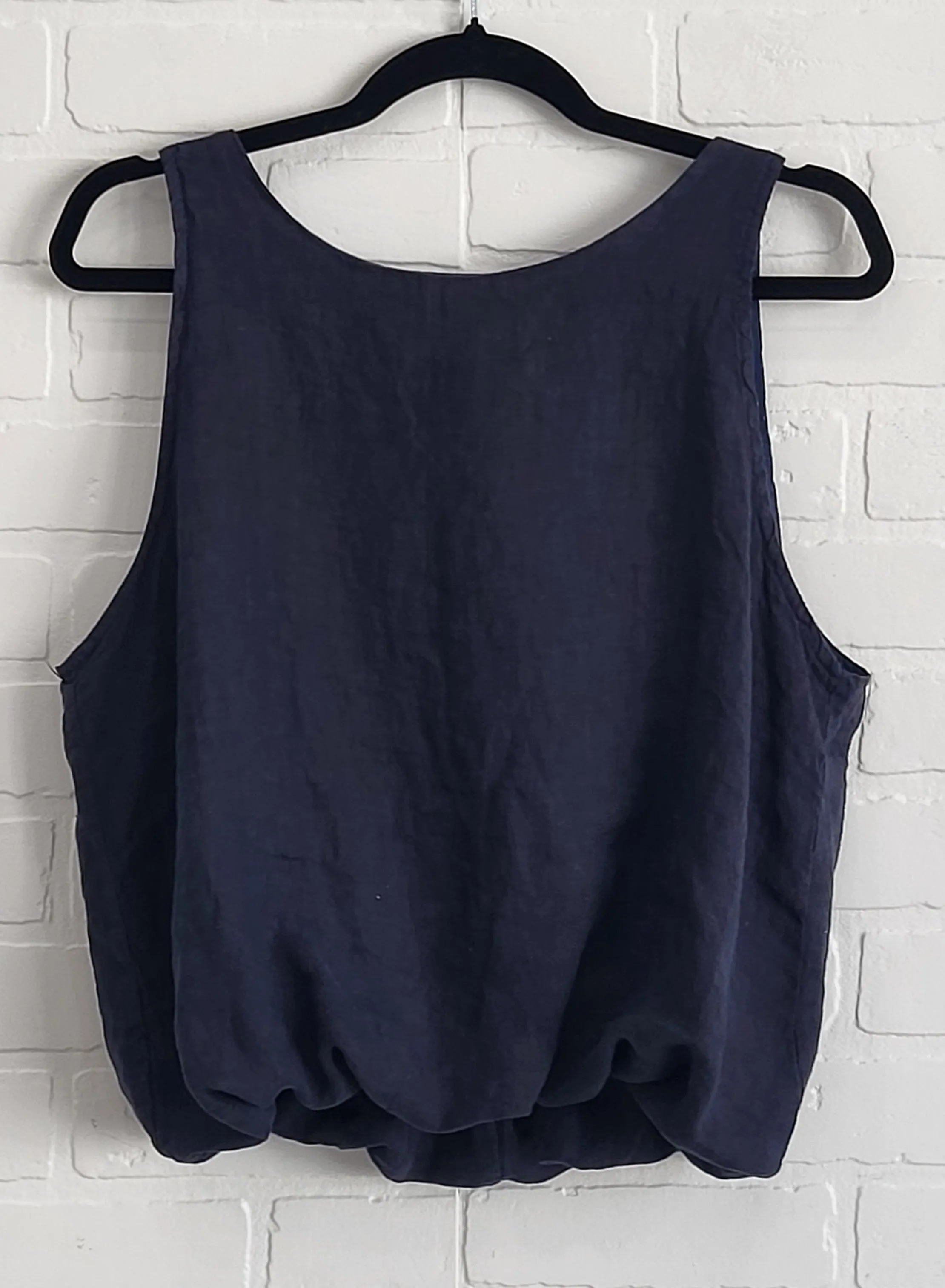 Linen Bubble-Hem  Top