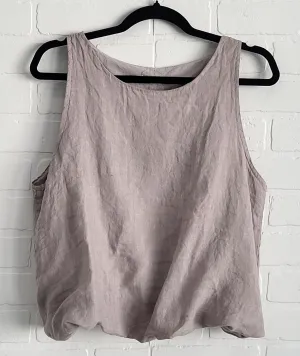Linen Bubble-Hem  Top