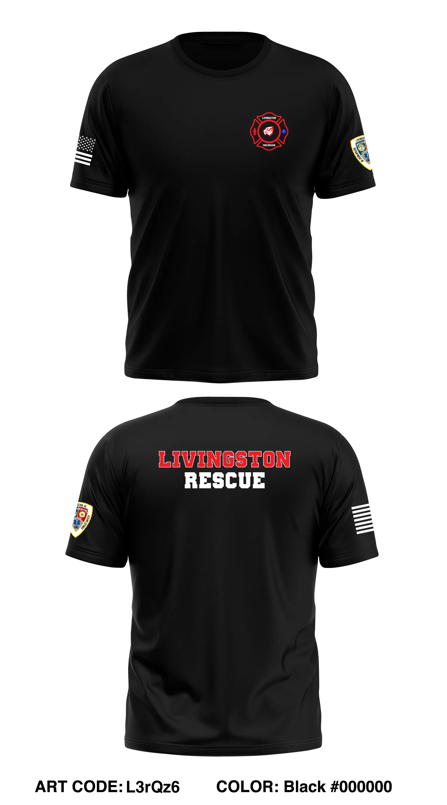 Livingston Fire&Rescue Store 1 Core Men's SS Performance Tee - L3rQz6