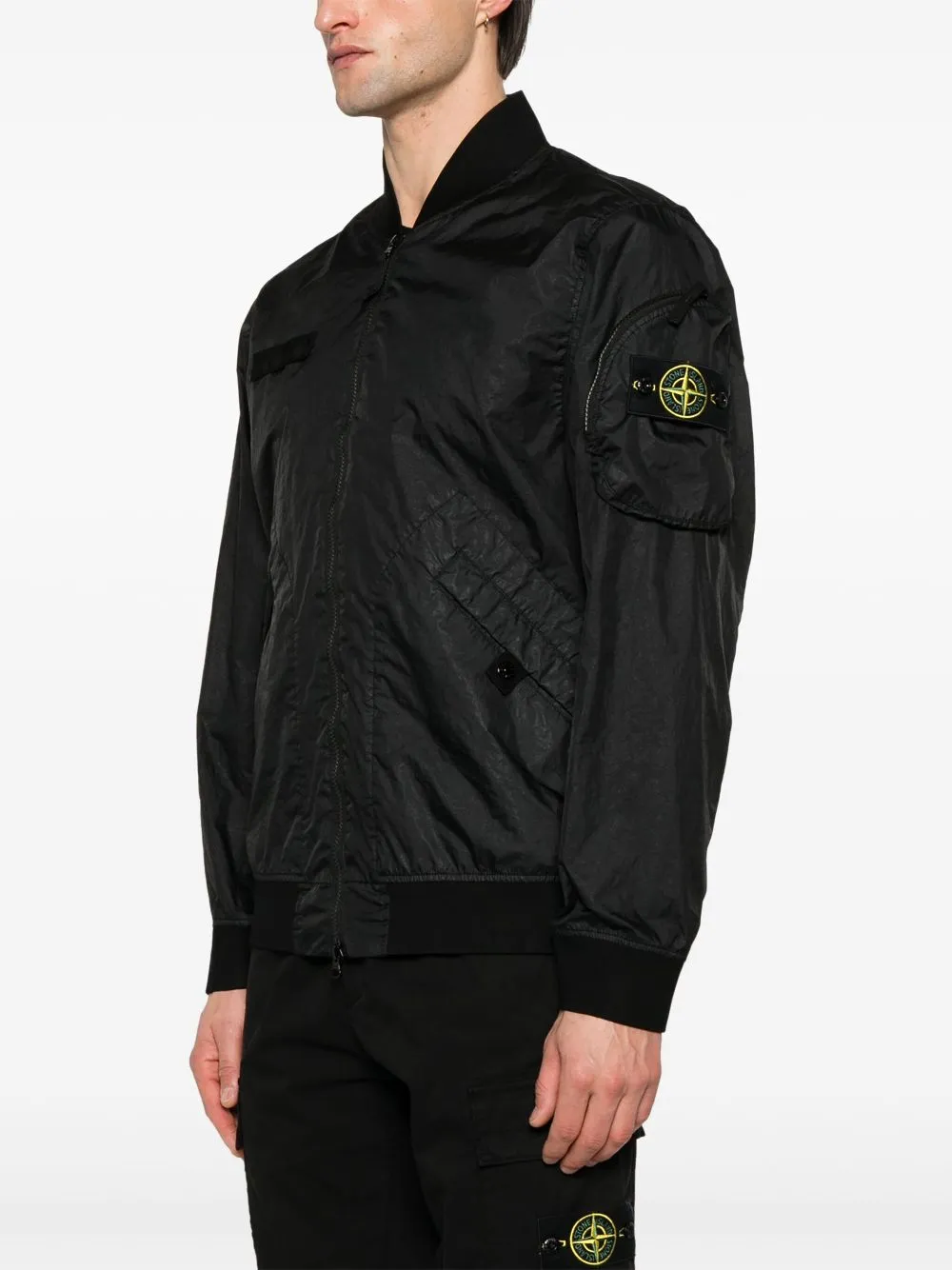 Logo nylon bomber jacket
