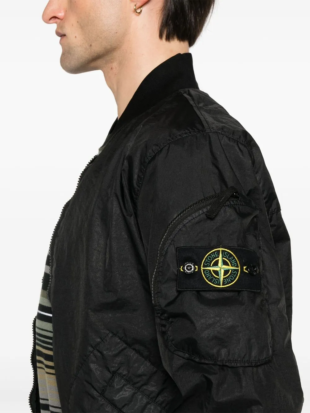 Logo nylon bomber jacket