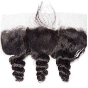 Loose Wave HD Transparent 13x4 Ear To Ear Lace Frontal Closure With Baby Hair Black Malaysian Remy Human Hair