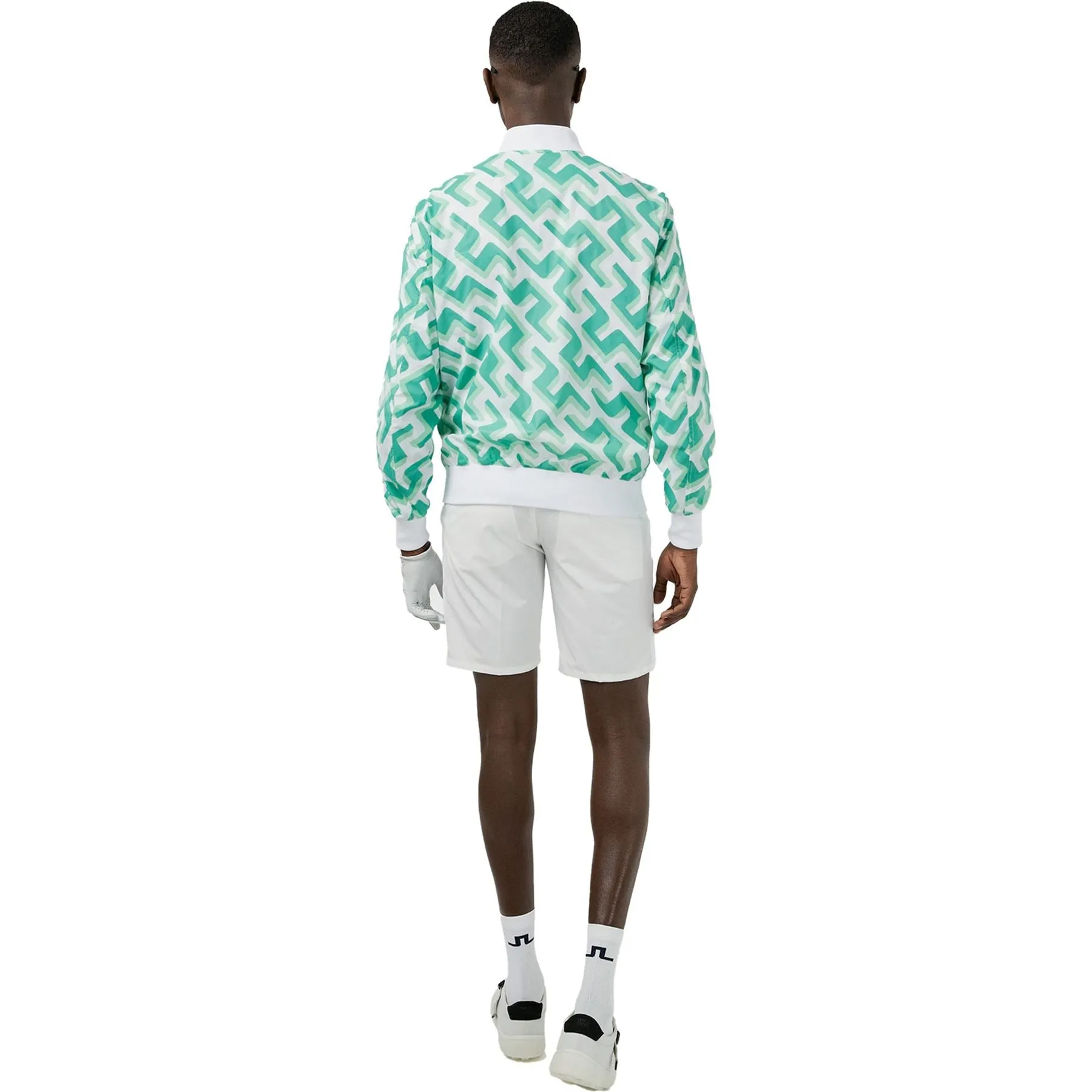 Lux Printed Sharp Nylon Bomber Green 3D Bridge Monogram