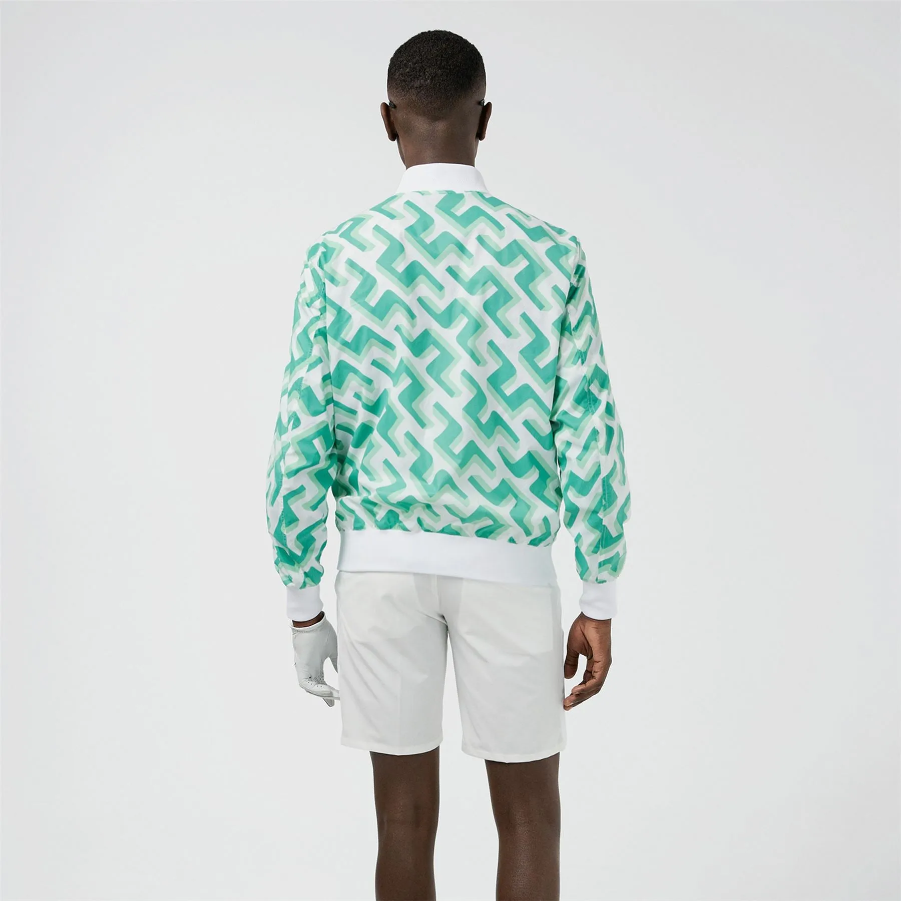 Lux Printed Sharp Nylon Bomber Green 3D Bridge Monogram