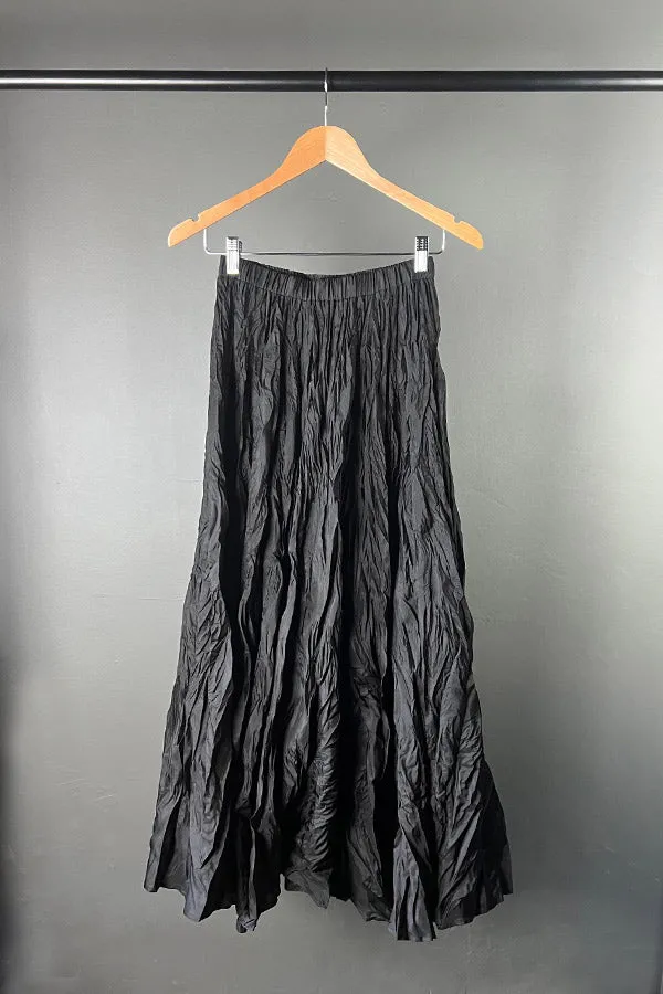 M A. Dainty Two-Way Black Silk Skirt