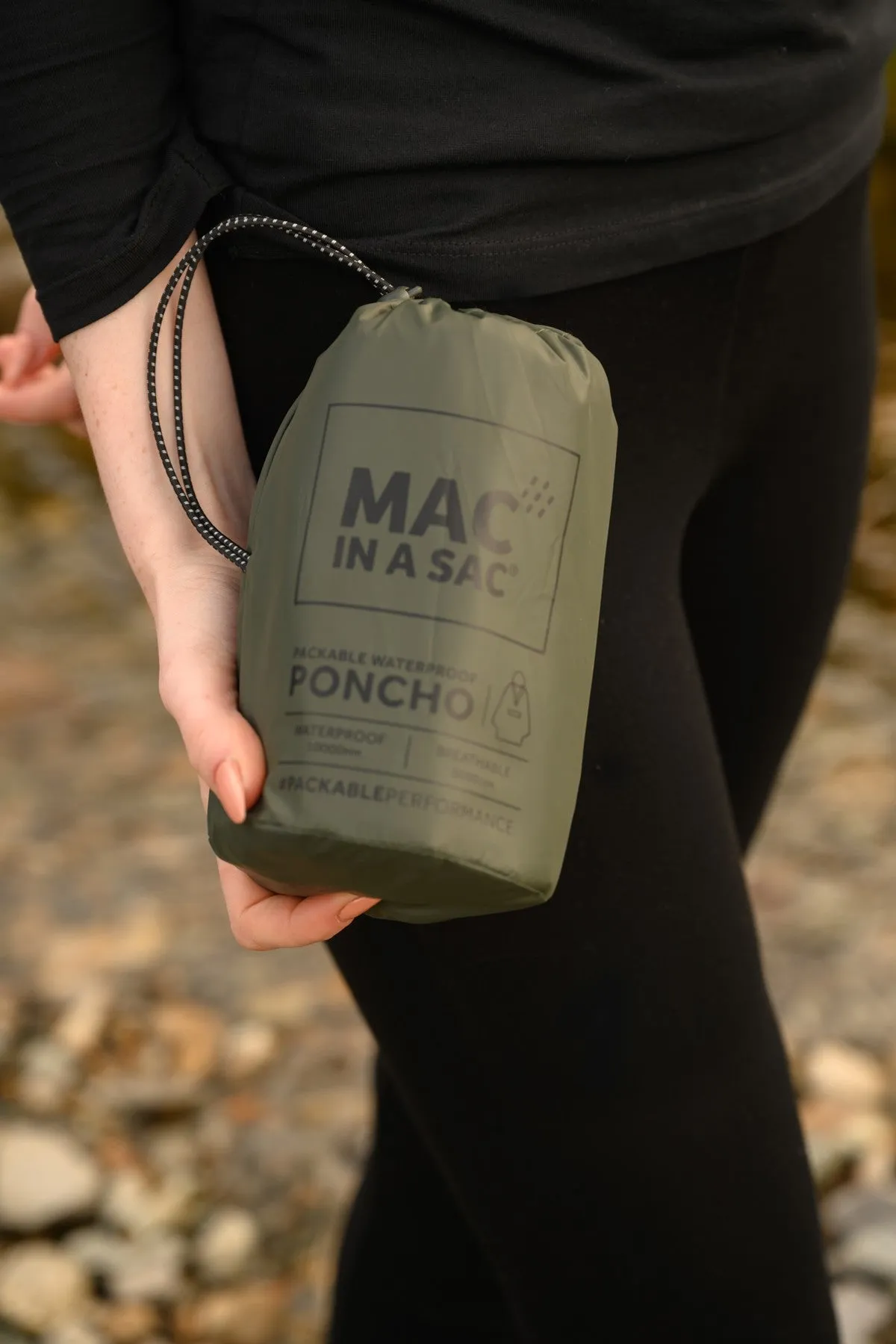 Mac in a Sac Adults Waterproof Breathable Windproof Unisex Packable Poncho-KHAKI