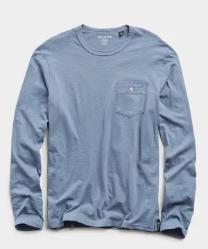 Made in L.A. Slub Jersey Long Sleeve T-Shirt in Air Force Blue