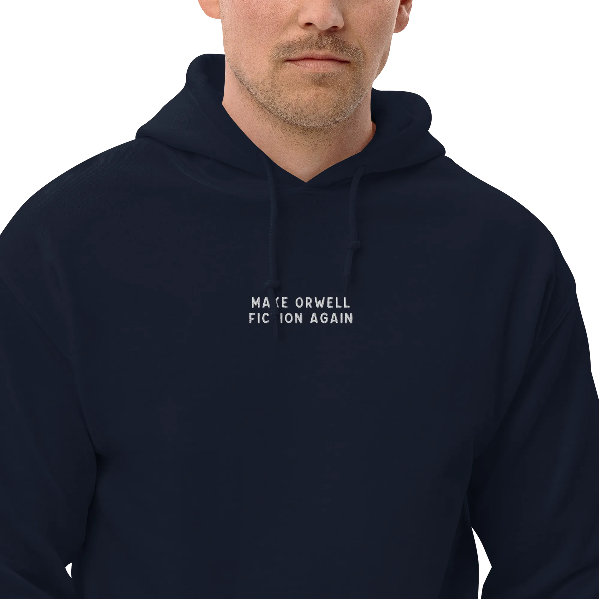 Make Orwell Fiction Again Embroidered Hoodie