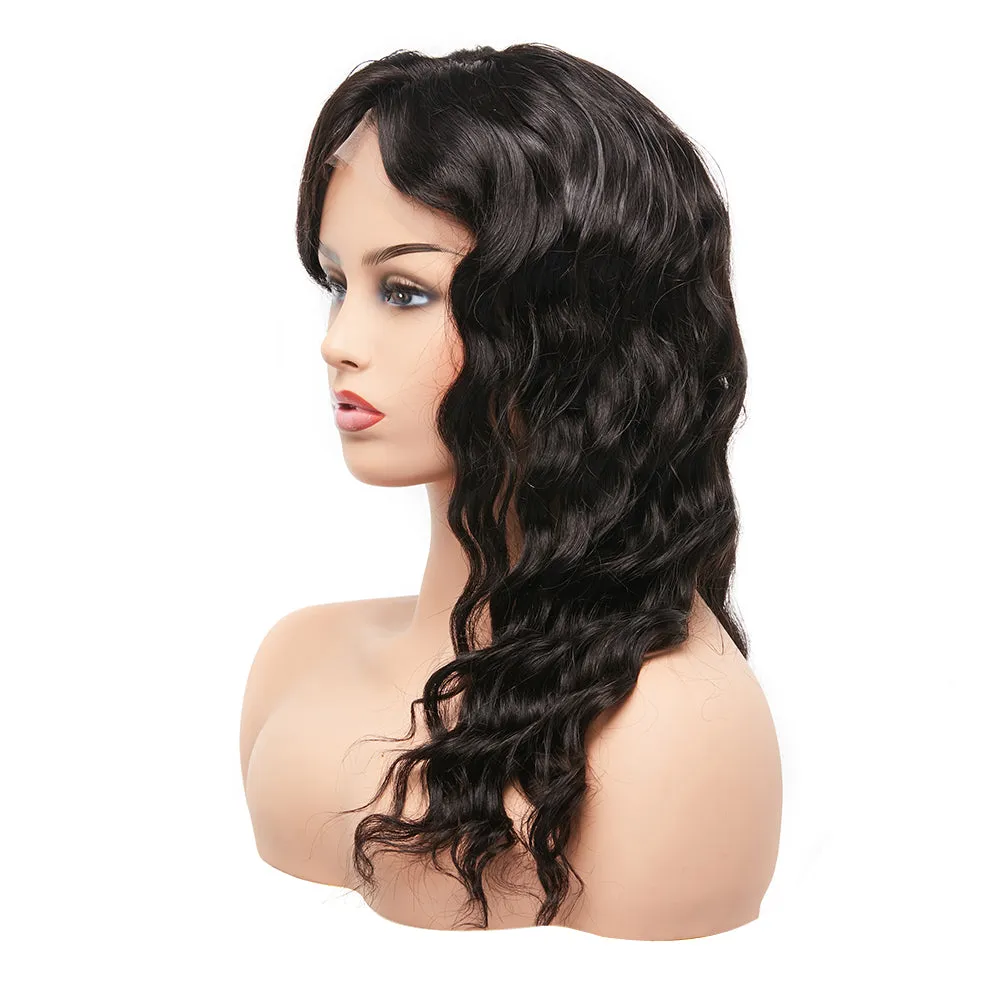 Malaysian Loose Wave Lace Front Wig with Pre Plucked Hairline