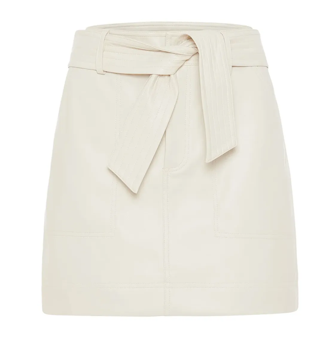 Marie Oliver - Vallie Vegan Leather Mini Skirt - Cloud