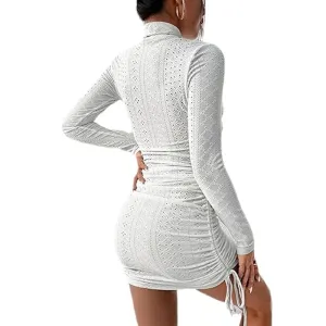 Marley - Elegant Hollow out Design Woman's Half Turtleneck Skirt