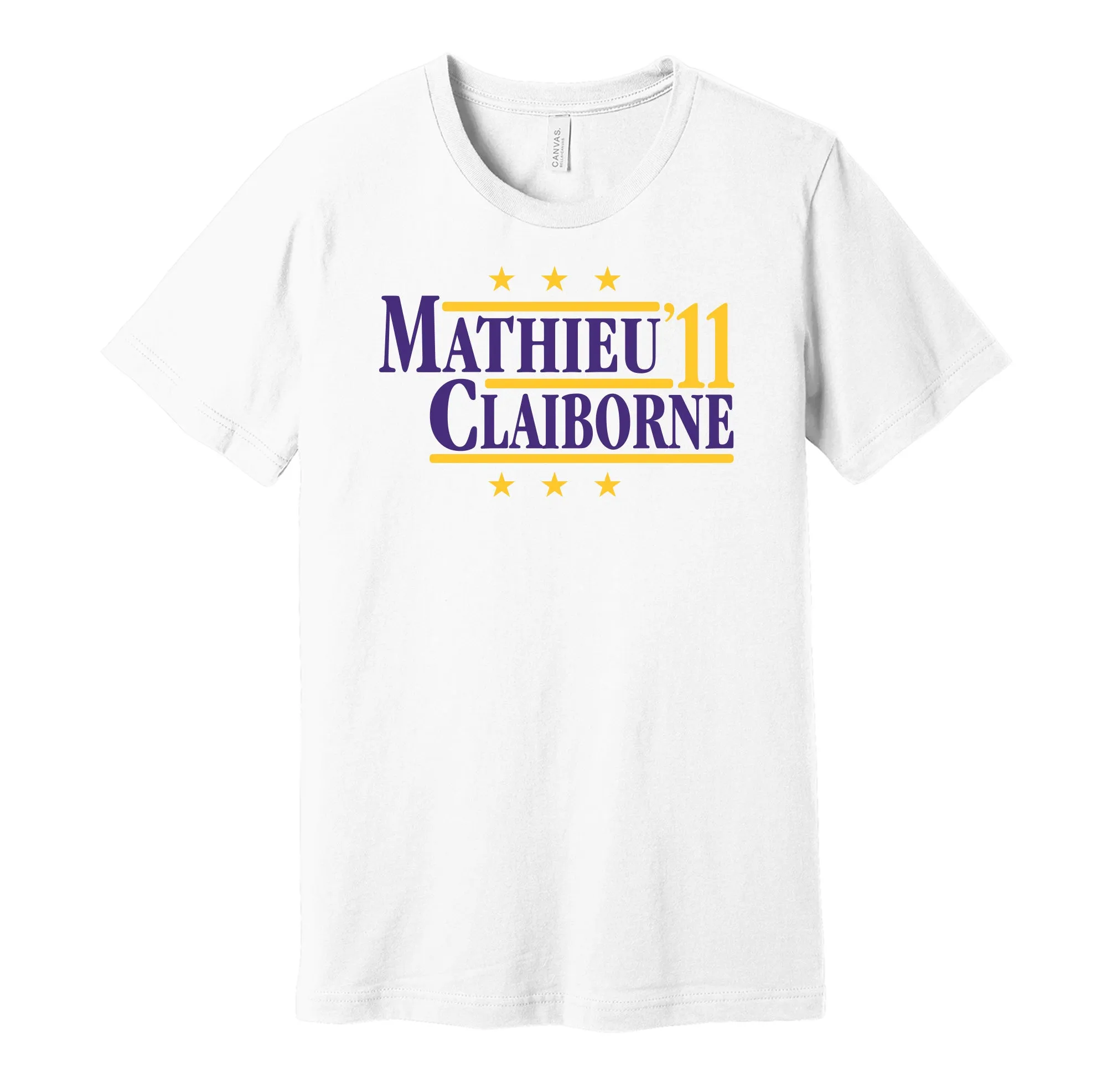 Mathieu & Claiborne '11 - Louisiana Football Political Campaign Parody T-Shirt - Hyper Than Hype Shirts