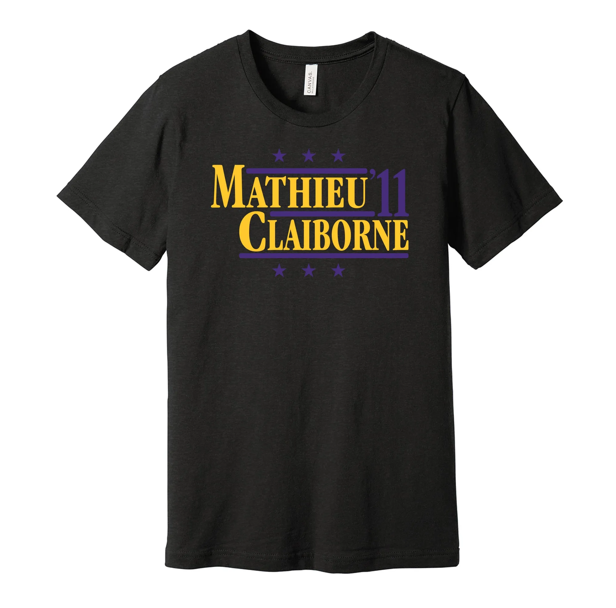Mathieu & Claiborne '11 - Louisiana Football Political Campaign Parody T-Shirt - Hyper Than Hype Shirts
