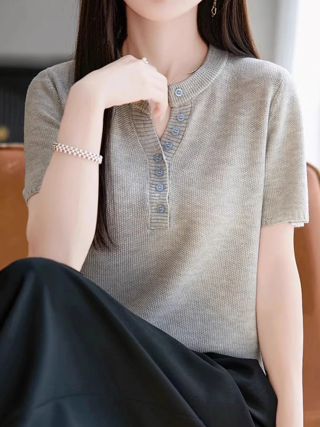 Meadow™ | Casual-Chic Knitted V-Neck Top