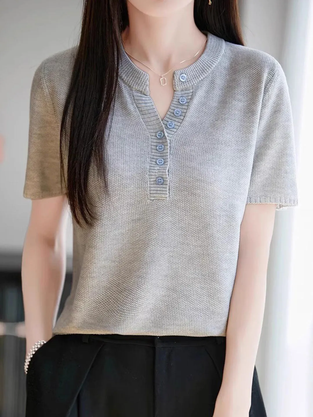 Meadow™ | Casual-Chic Knitted V-Neck Top