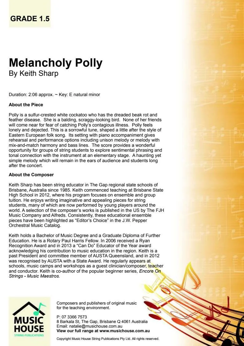 Melancholy Polly (Keith Sharp) for String Orchestra