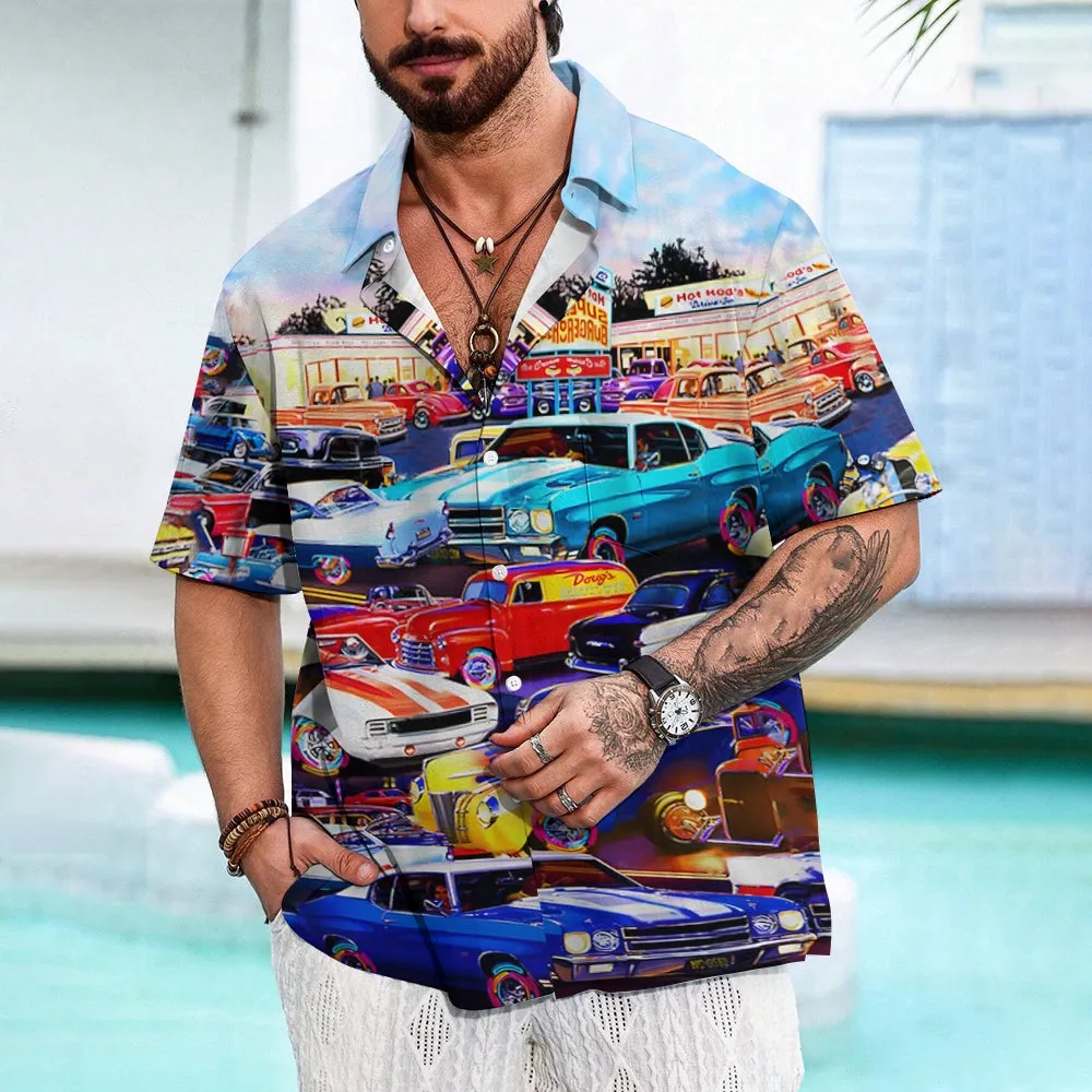Men's Automotive Plus Size Short Sleeve Shirt 2407000921