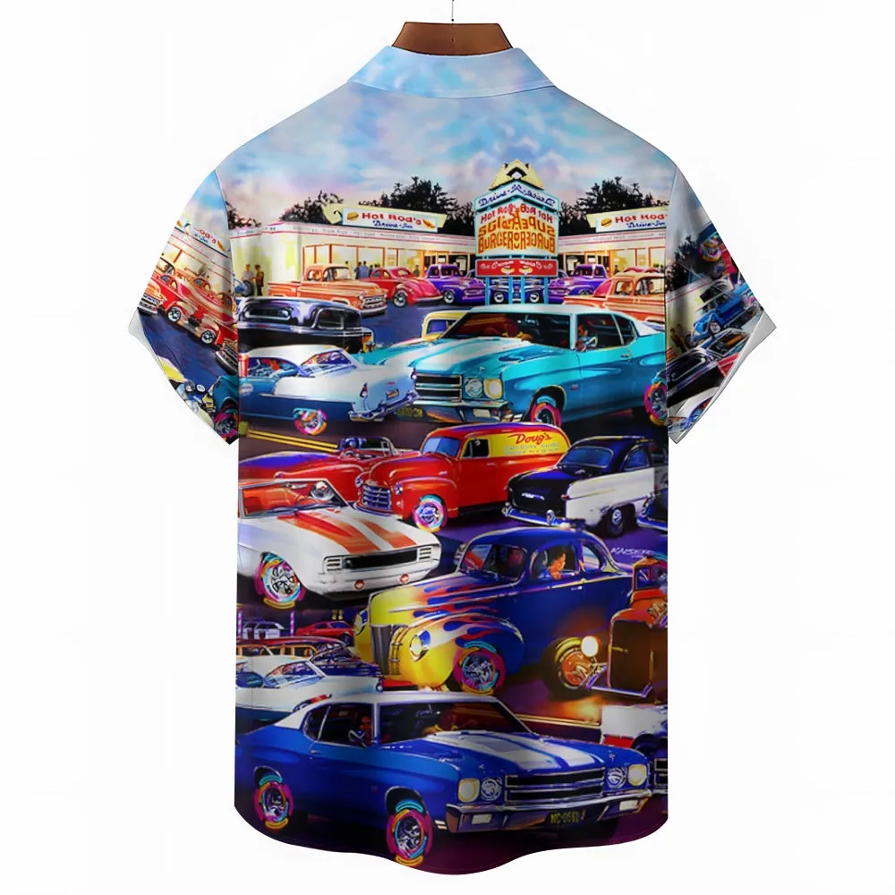Men's Automotive Plus Size Short Sleeve Shirt 2407000921