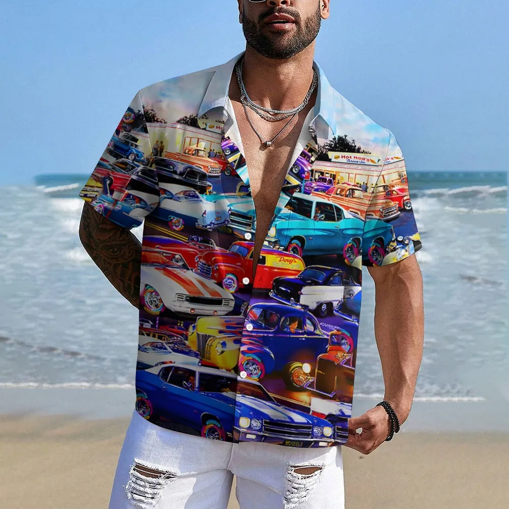 Men's Automotive Plus Size Short Sleeve Shirt 2407000921