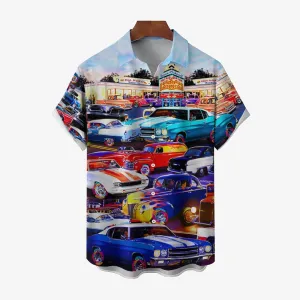 Men's Automotive Plus Size Short Sleeve Shirt 2407000921