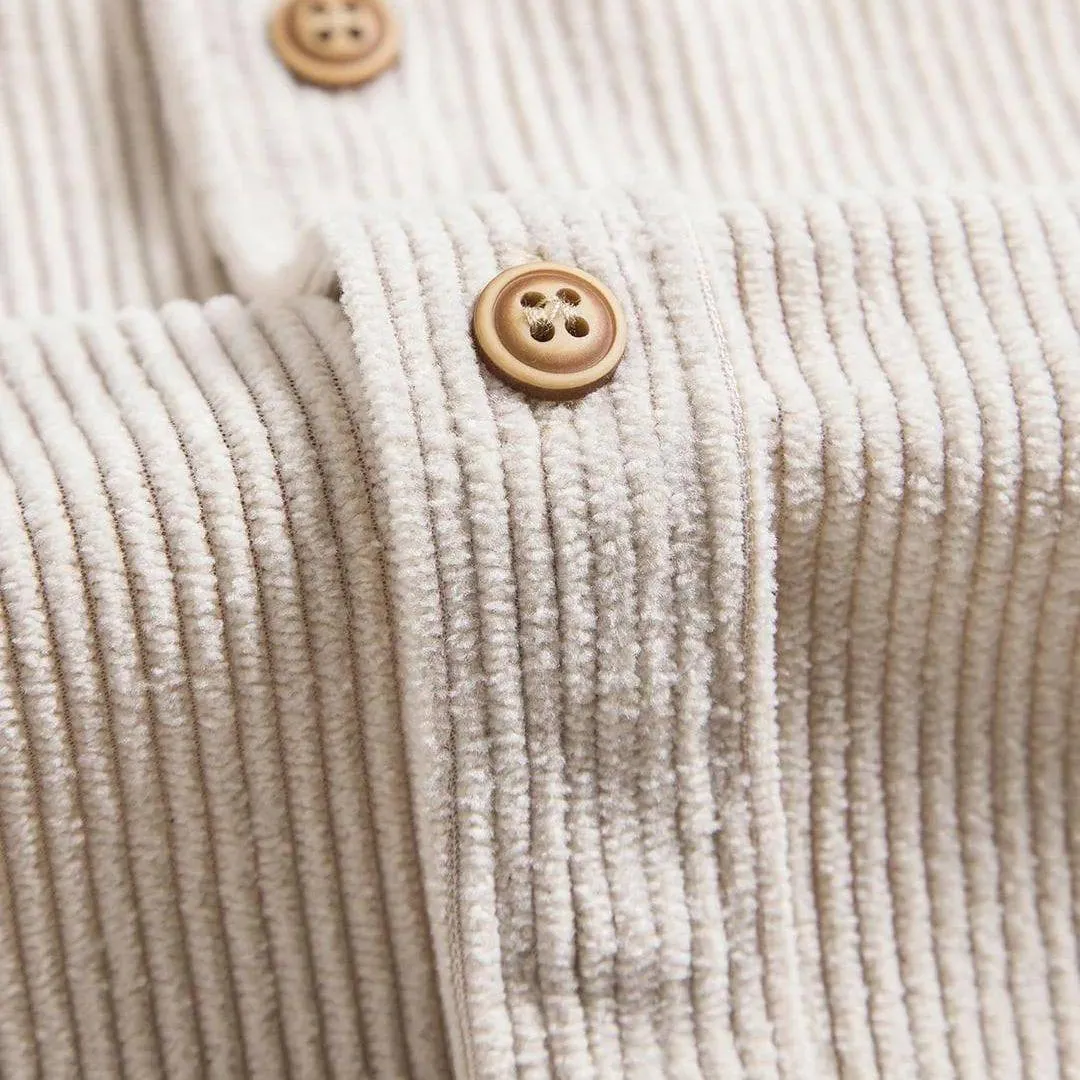 Men's Casual Corduroy Short Sleeve Button-Up Shirt – Ethan