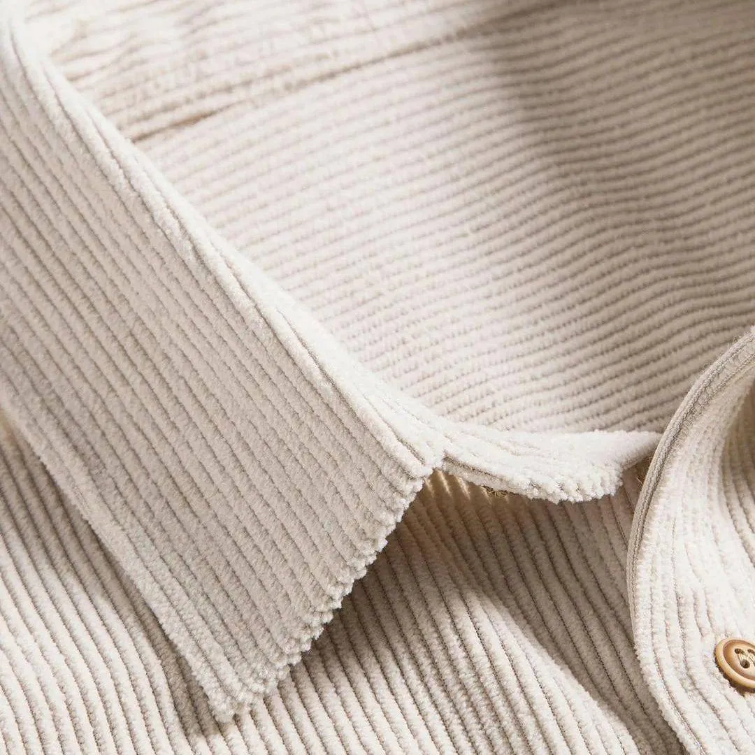 Men's Casual Corduroy Short Sleeve Button-Up Shirt – Ethan