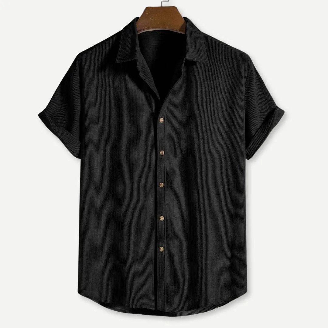 Men's Casual Corduroy Short Sleeve Button-Up Shirt – Ethan